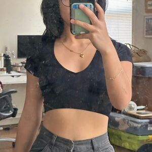 Garage Black Crop Top